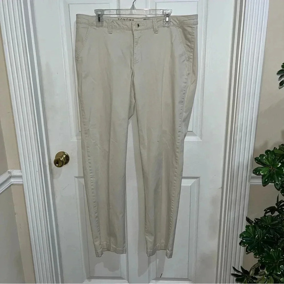 Sonoma mid rise cream colored khaki - Picture 1 of 6